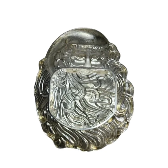 Vintage International Silver Co. Santa Clause Silver Plated Candy Dish Tray 8" - Picture 2 of 9